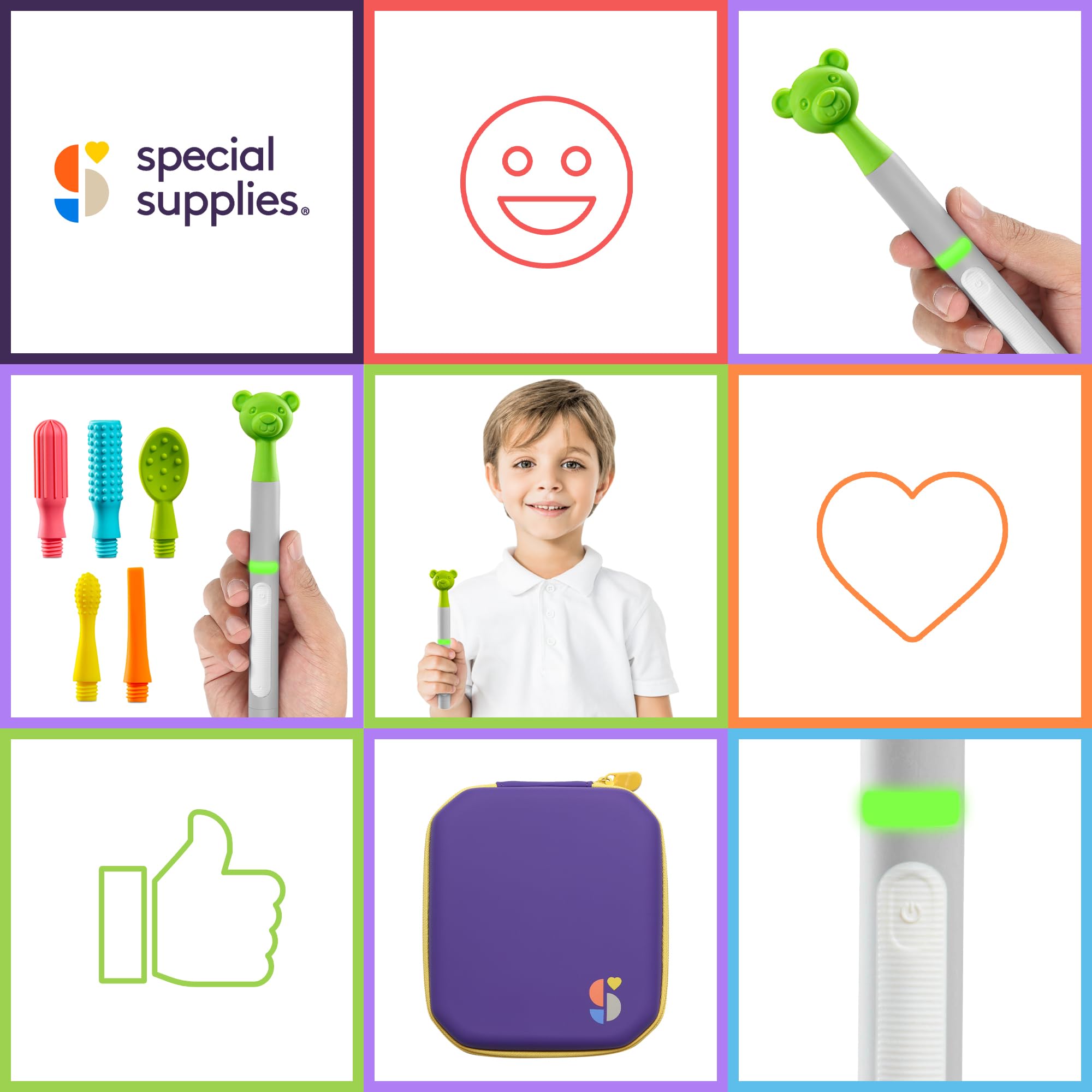 Buzz Buddy Oral Motor Kit by Special Supplies Textured Heads


