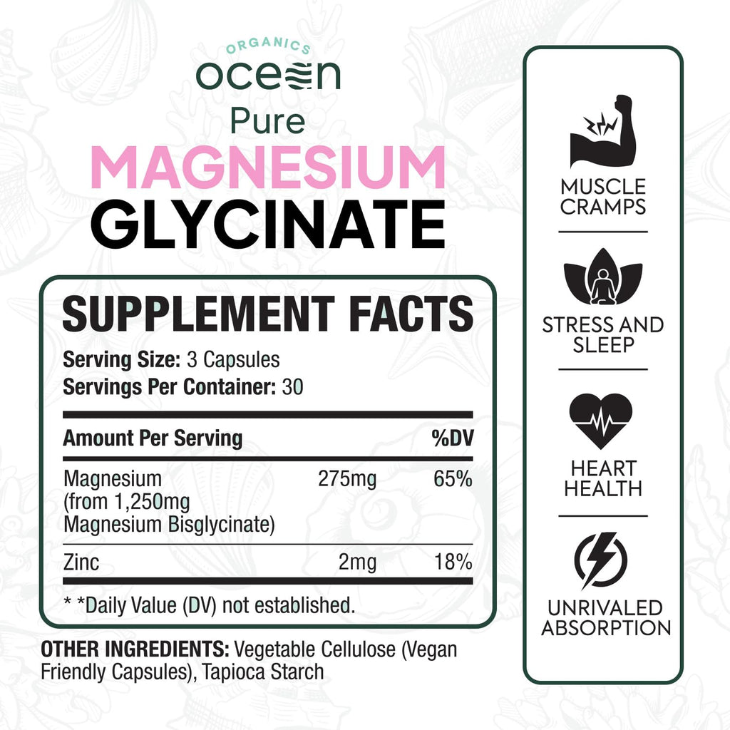 Organics Ocean Magnesium Glycinate with Zinc | Sleep Support

