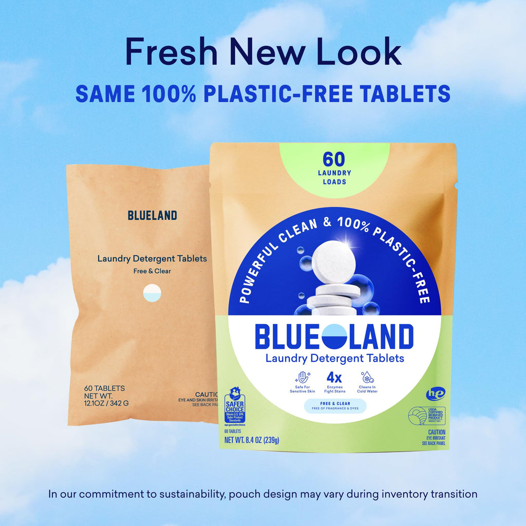 BLUELAND Laundry Detergent Tablets - Plastic-Free & Eco-Friendly


