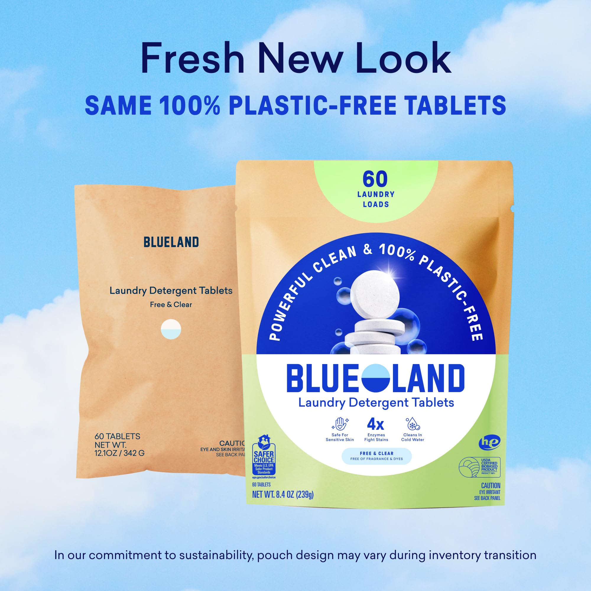BLUELAND Laundry Detergent Tablets - Plastic-Free & Eco-Friendly

