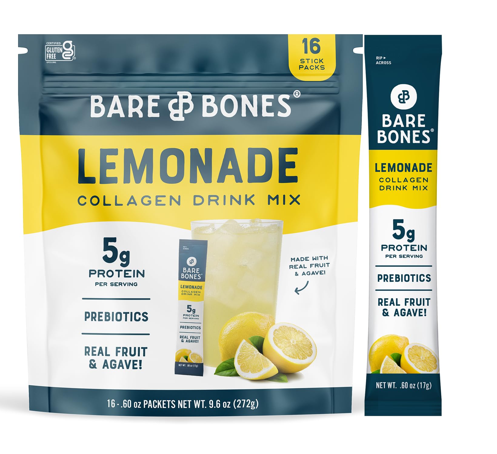 Bare Bones Collagen Drink Mix Sticks Gluten-Free


