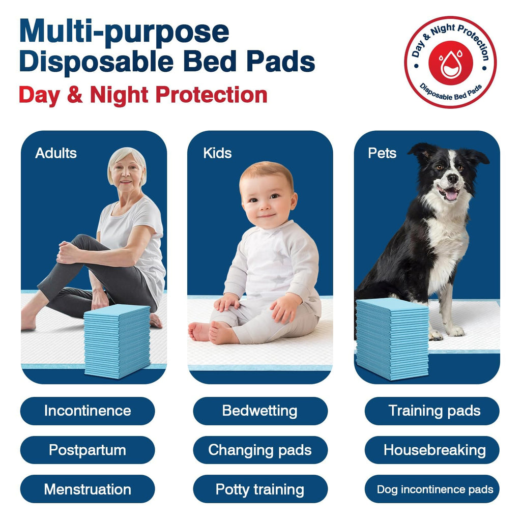 BIGGMED Disposable Bed Pads for Incontinence | Underpads

