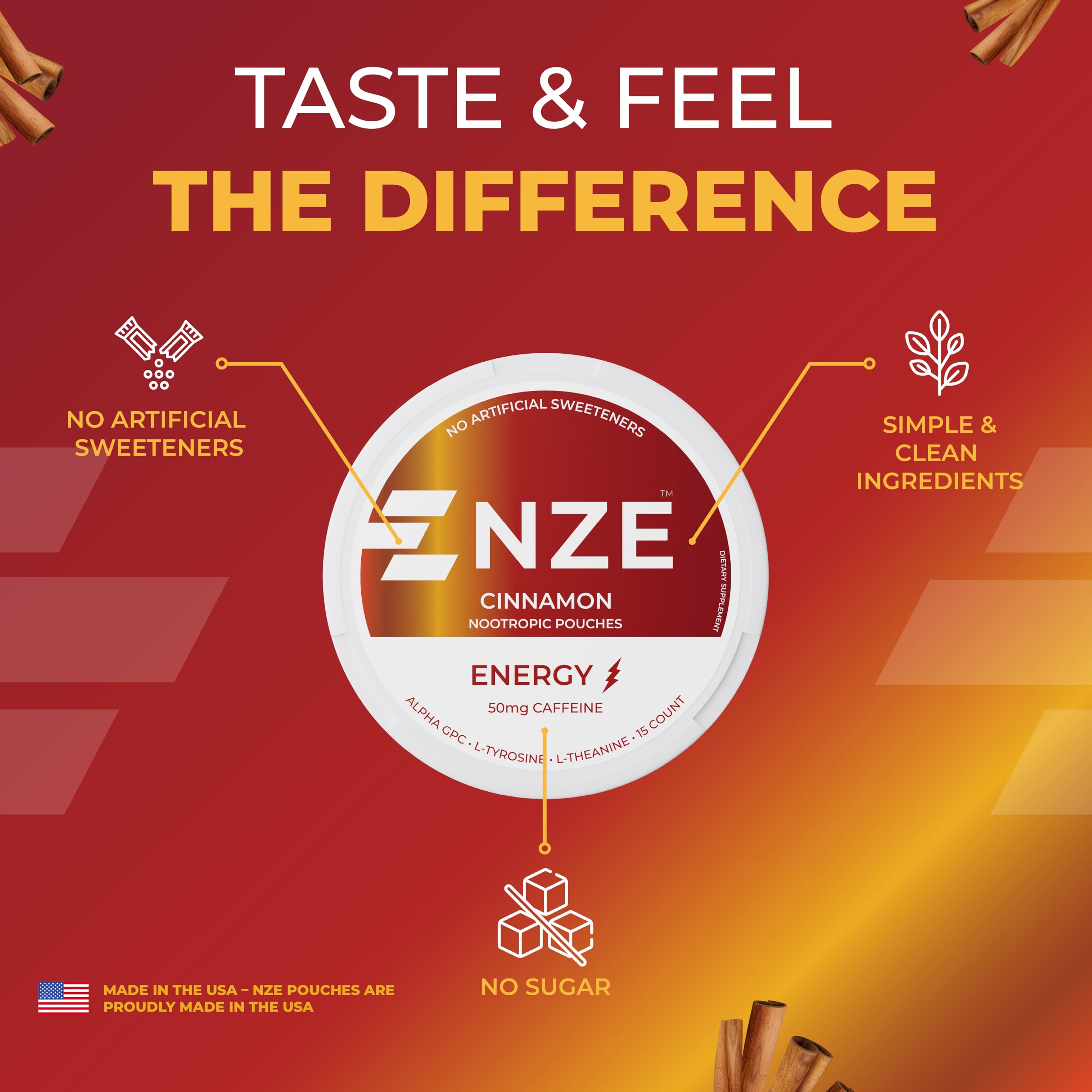 NZE Caffeine Nootropic Pouches - Energy & Focus

