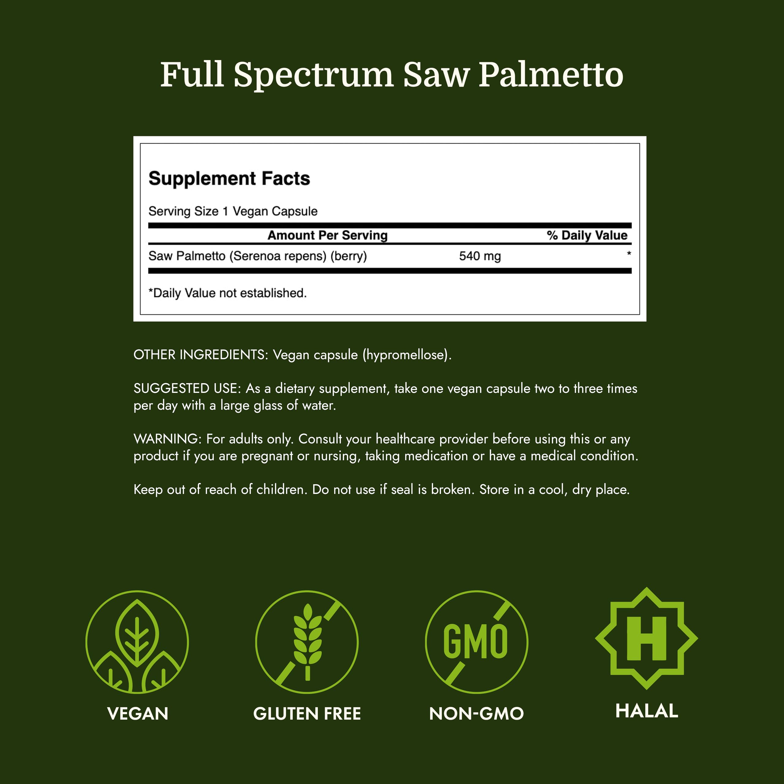 Swanson Saw Palmetto Full Spectrum Herbal Supplement

