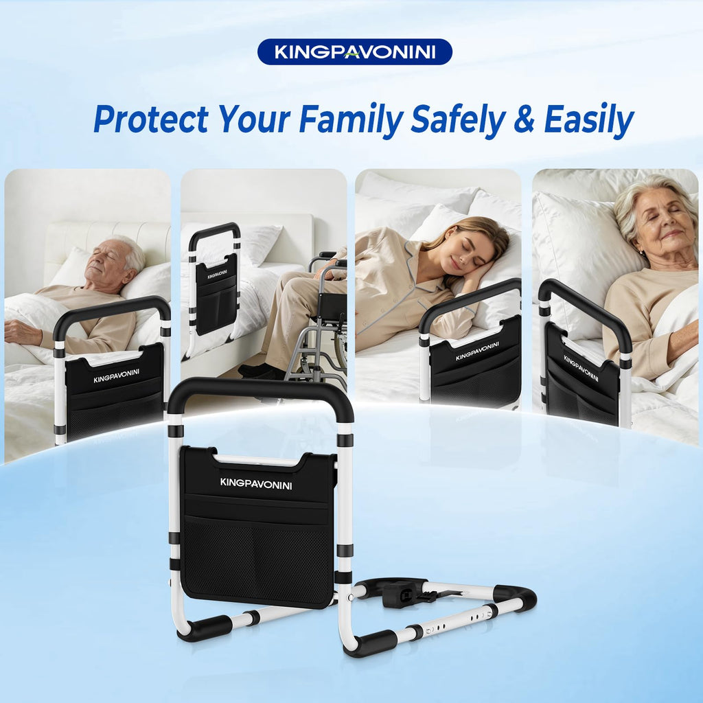 KingPavonini Bed Rails for Seniors - ASTM-Approved Safety

