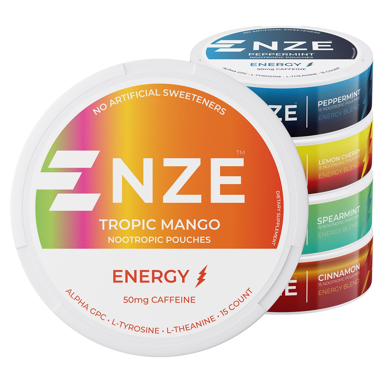 NZE Caffeine Nootropic Pouches - Energy & Focus

