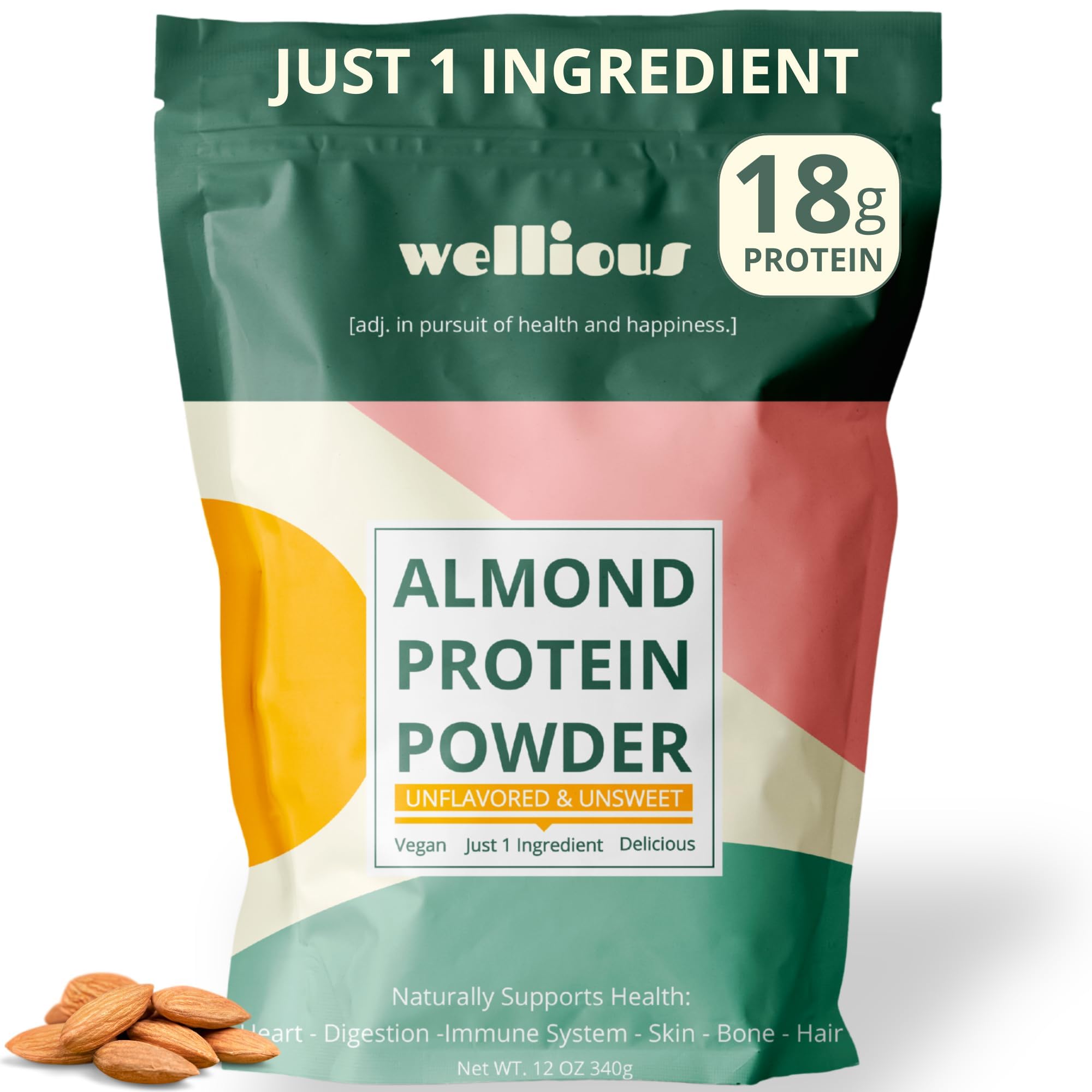 Wellious Almond Protein Powder - Plant-Based Protein for All