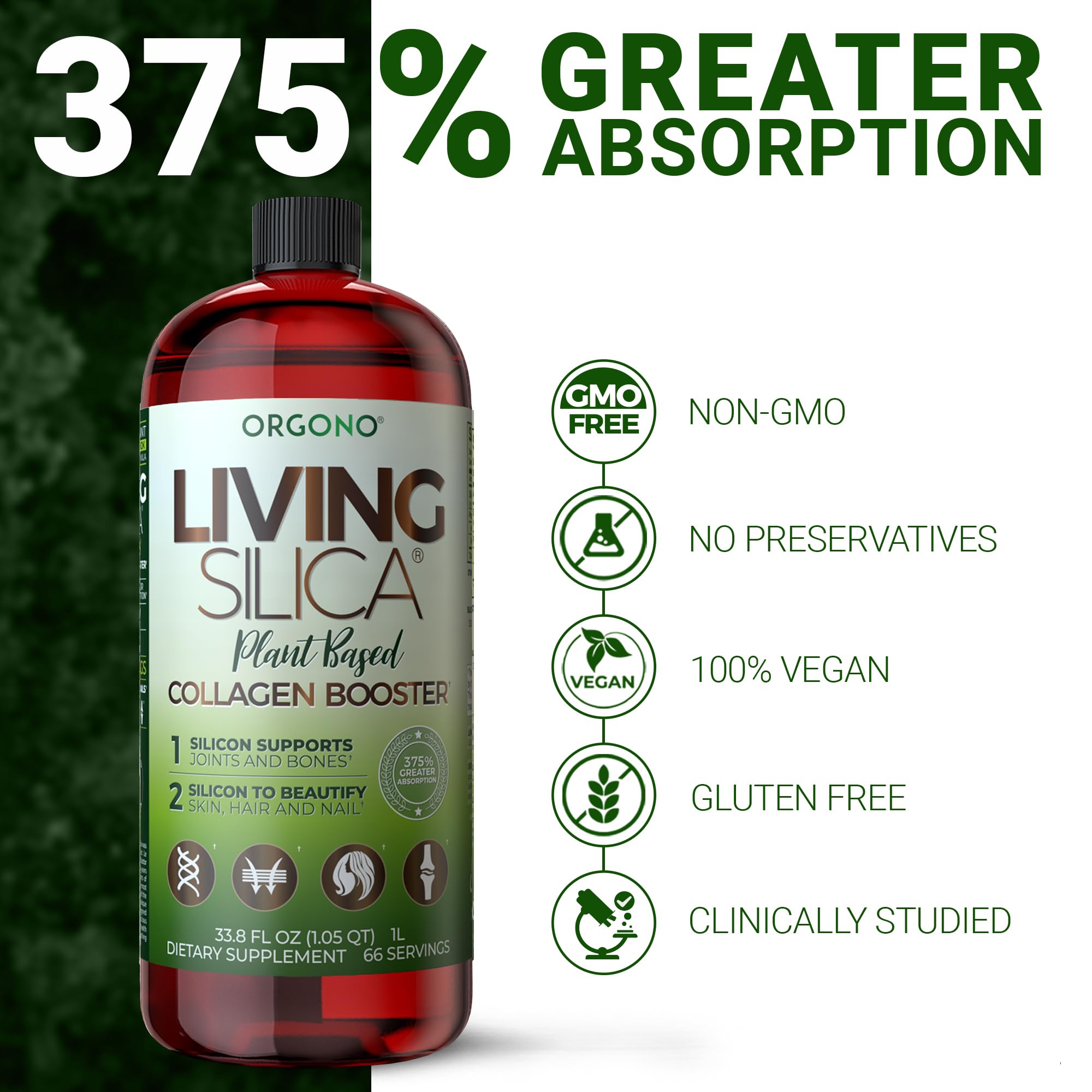 Living Silica ORGONO Plant-Based Collagen Booster

