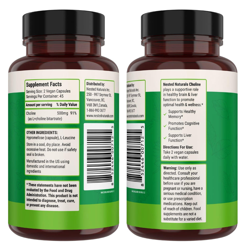 Nested Naturals Choline Bitartrate Supplement

