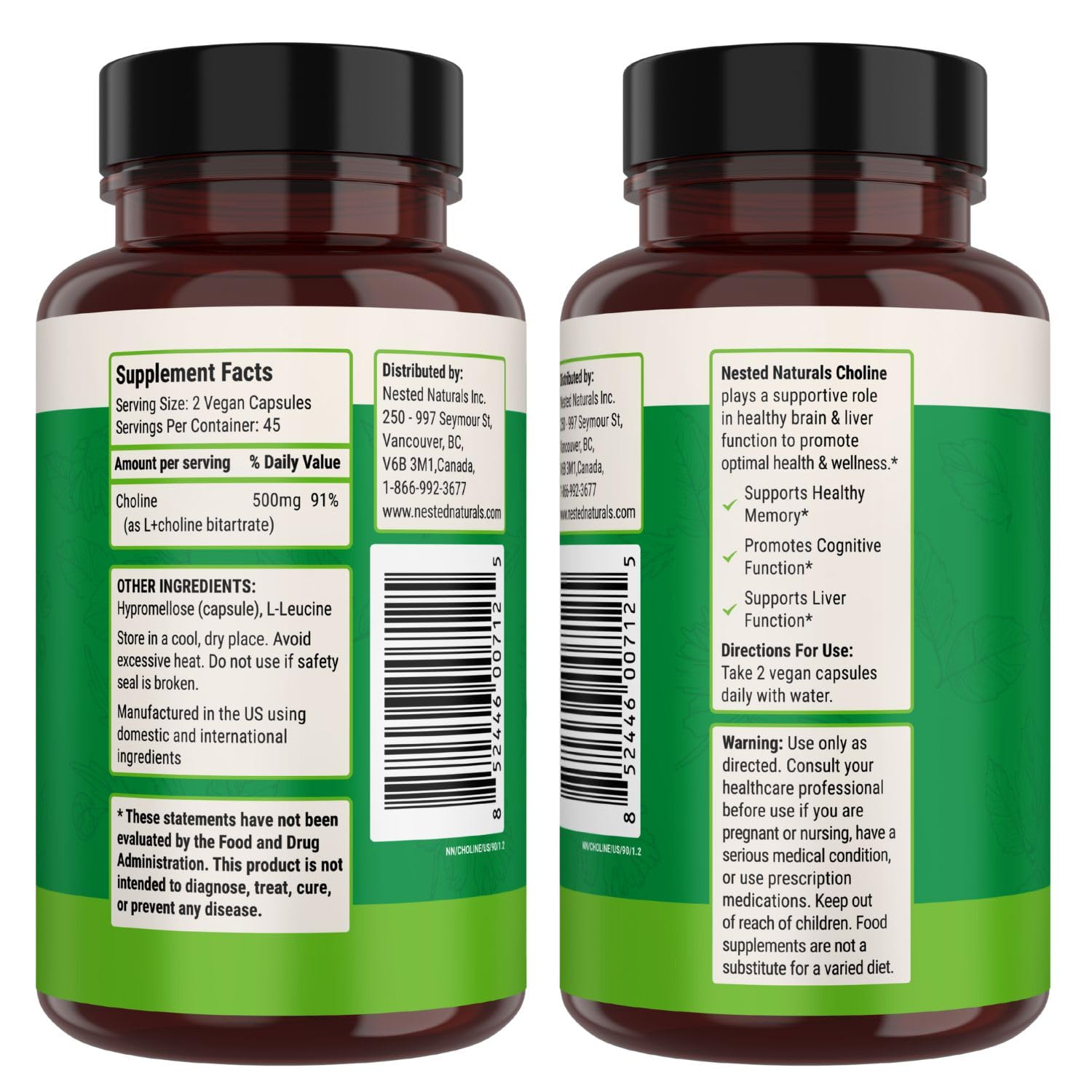 Nested Naturals Choline Bitartrate Supplement


