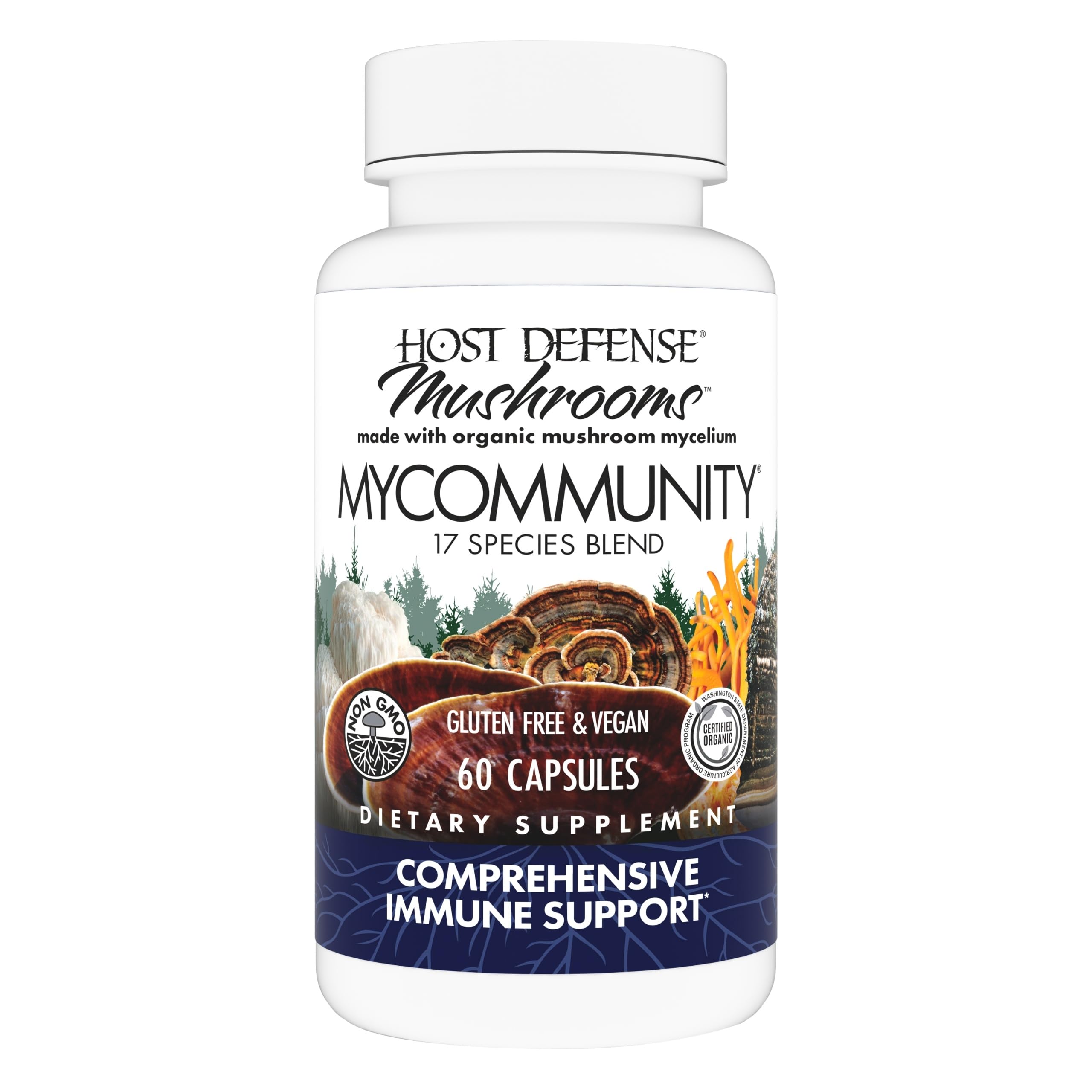 Mushroom Capsules by Host Defense MyCommunity for Immunity

