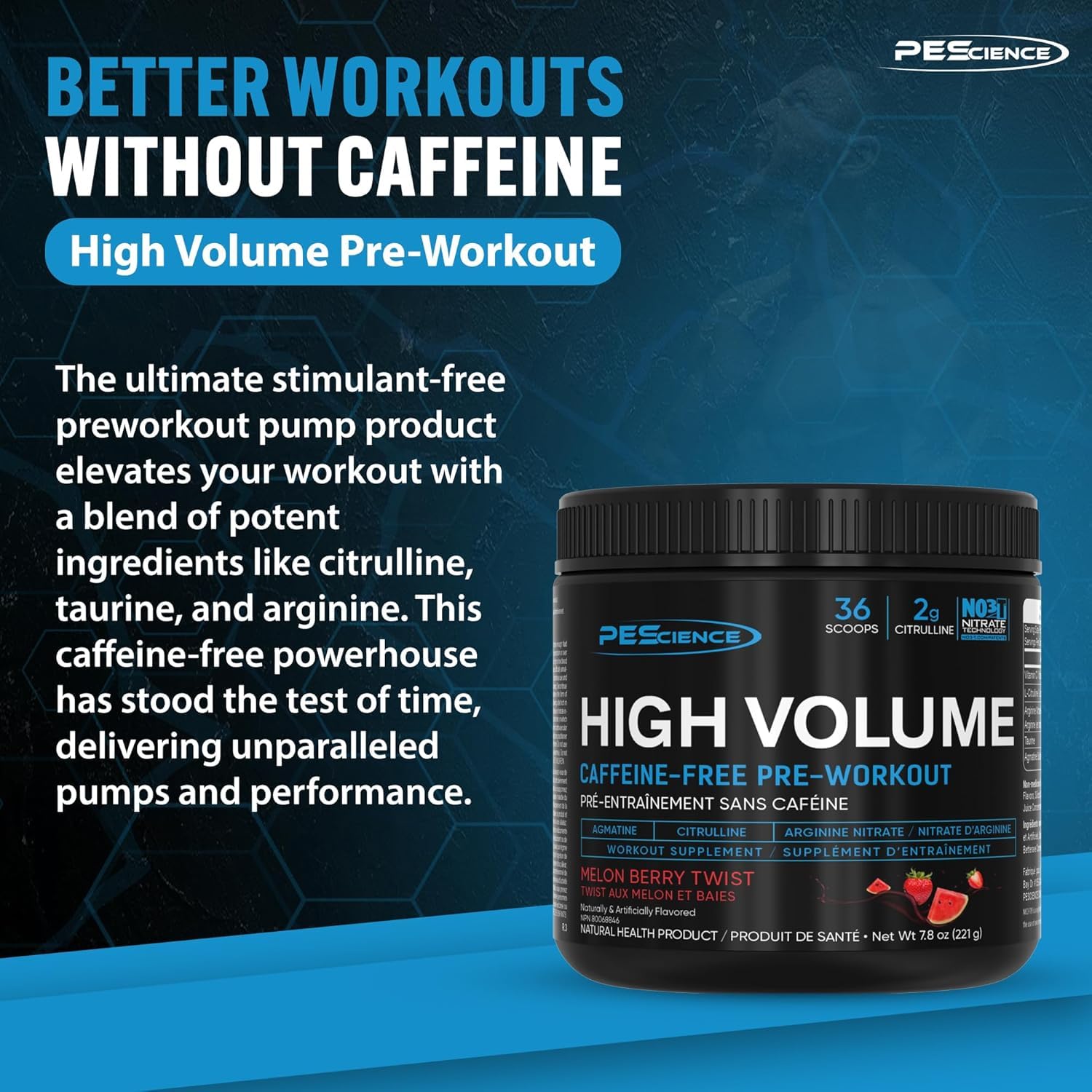 PEScience High Volume Stim-Free Pre-Workout Powder

