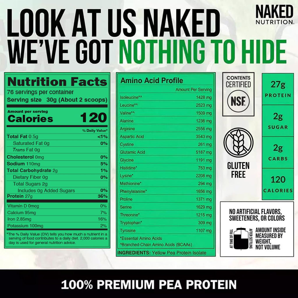 NAKED Pea Protein Powder - 100% Pea Protein Isolate

