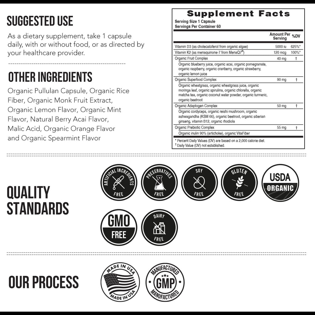 Organic Plant D3 + K2 Vitamin D3 K2 Supplement MenaQ7 MK7

