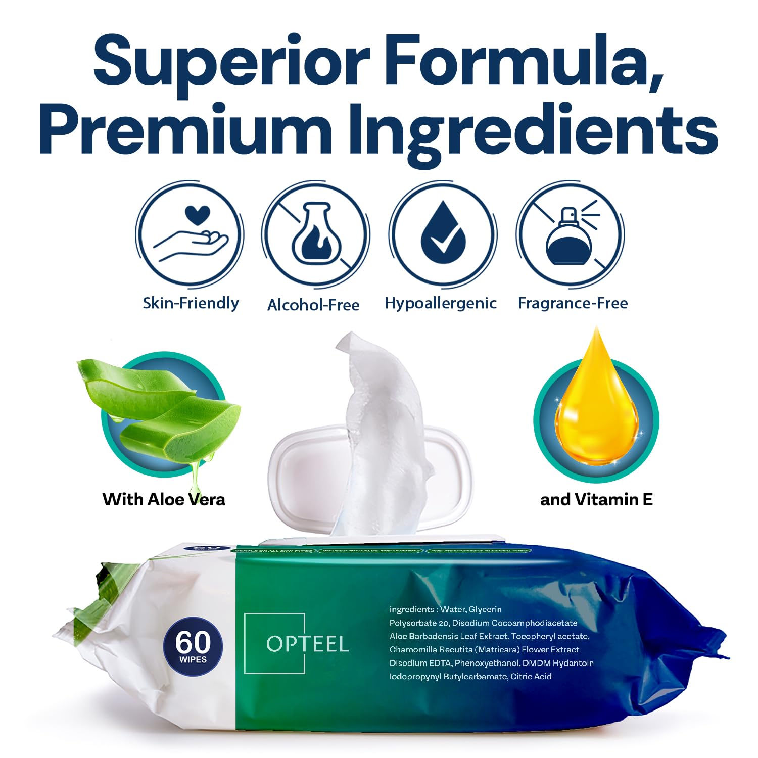 OPTEEL Adult Wet Wipes for Incontinence and Elder Care

