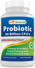 Best Naturals Probiotic 10 Strains & 30 Billion CFU Vegetarian Capsules - Shelf Stable