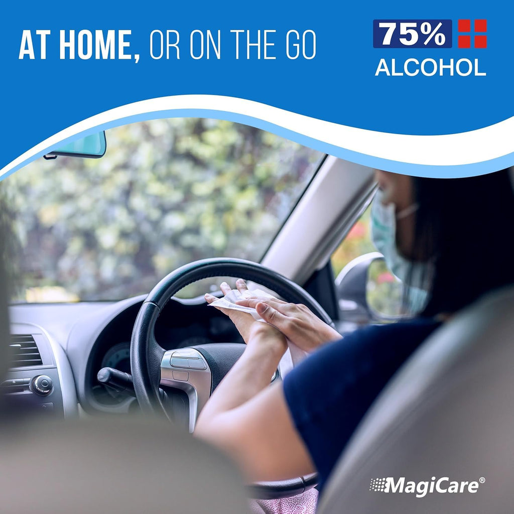 MagiCare 75% Alcohol Wipes | Unscented Sanitizing Wipes

