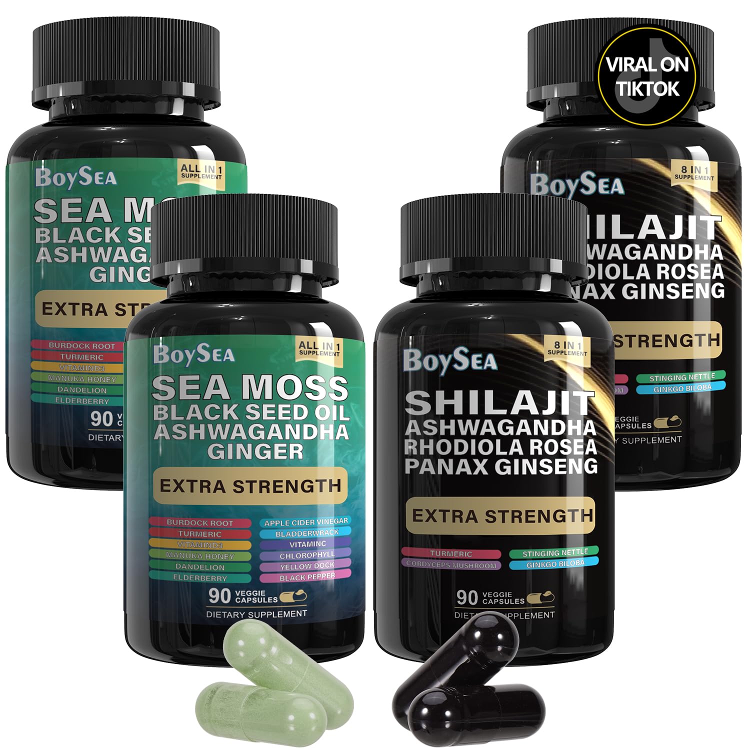 Boysea Shilajit and Sea Moss Bundle - All-in-One Supplements