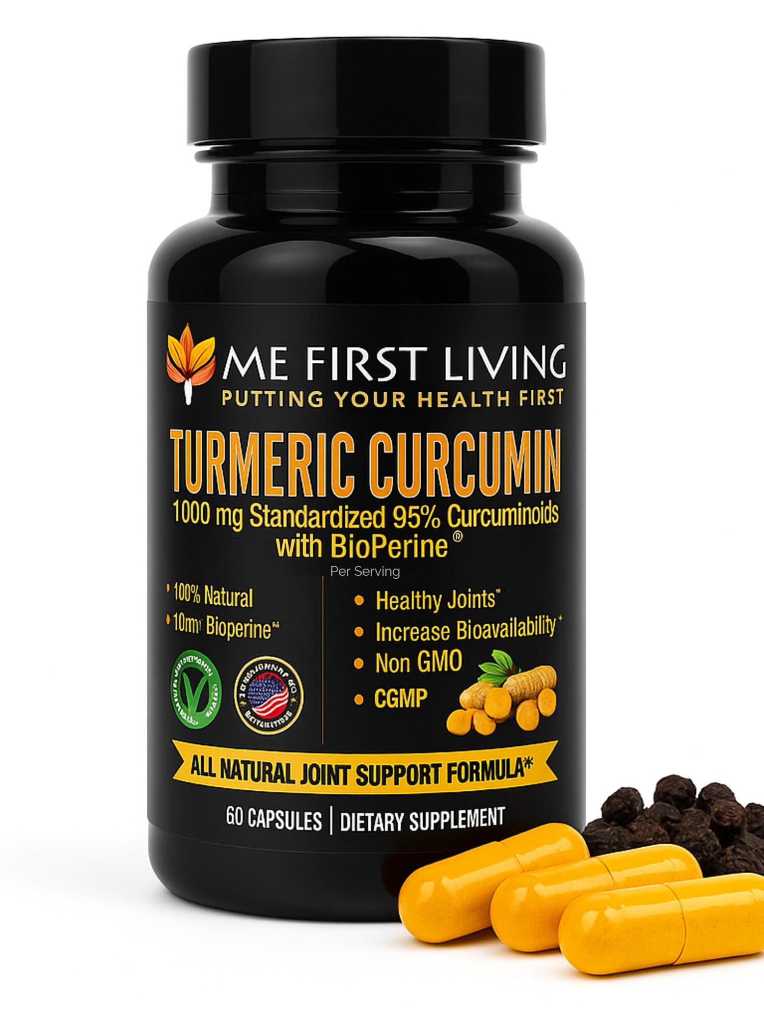 Me First Living Turmeric Curcumin Supplement | Joint Support

