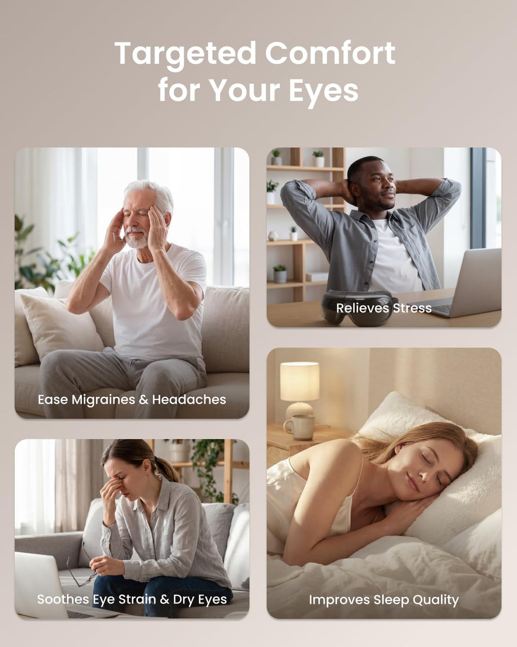 RENPHO Eye Massager with Heat and Cooling | Voice Control

