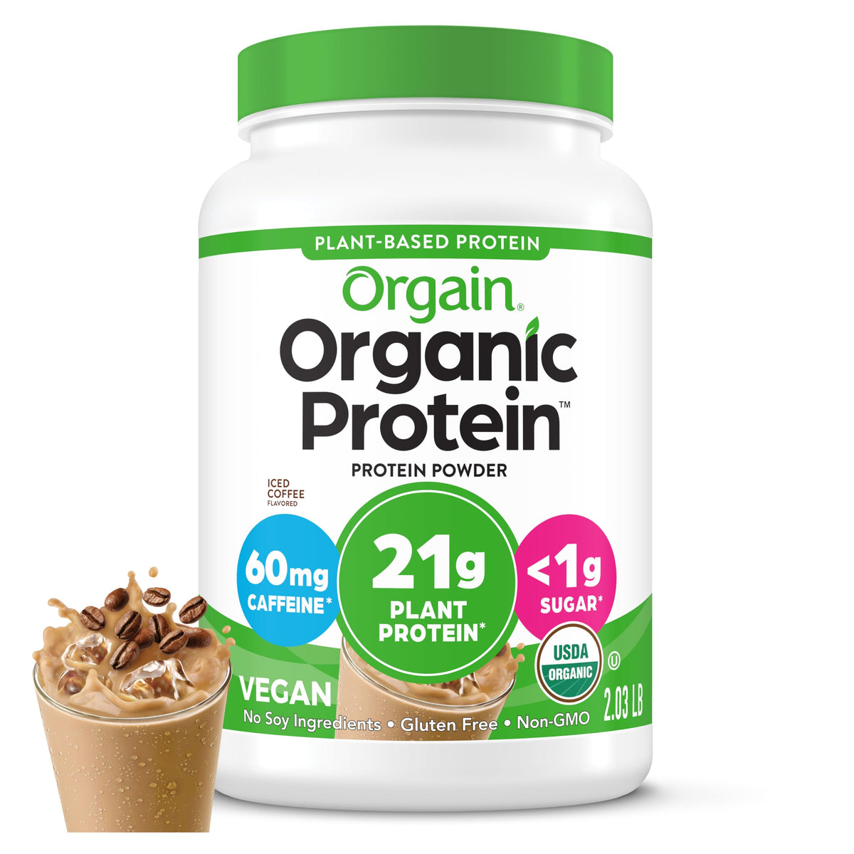 Orgain Organic Vegan Protein Powder - Plant-Based Protein for Shakes & Smoothies