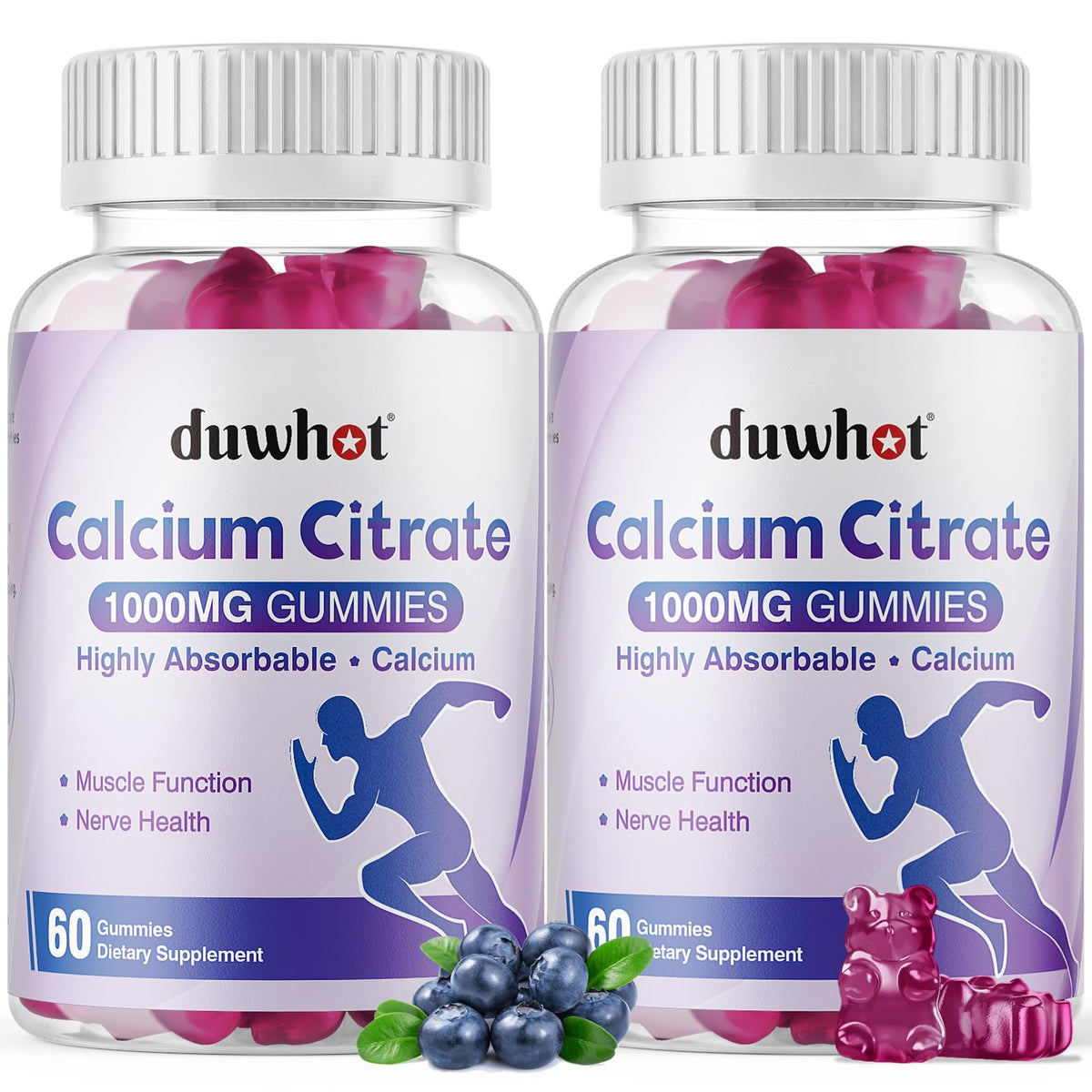 Calcium Citrate Gummies 1000mg for Bone & Muscle Support by duwhot