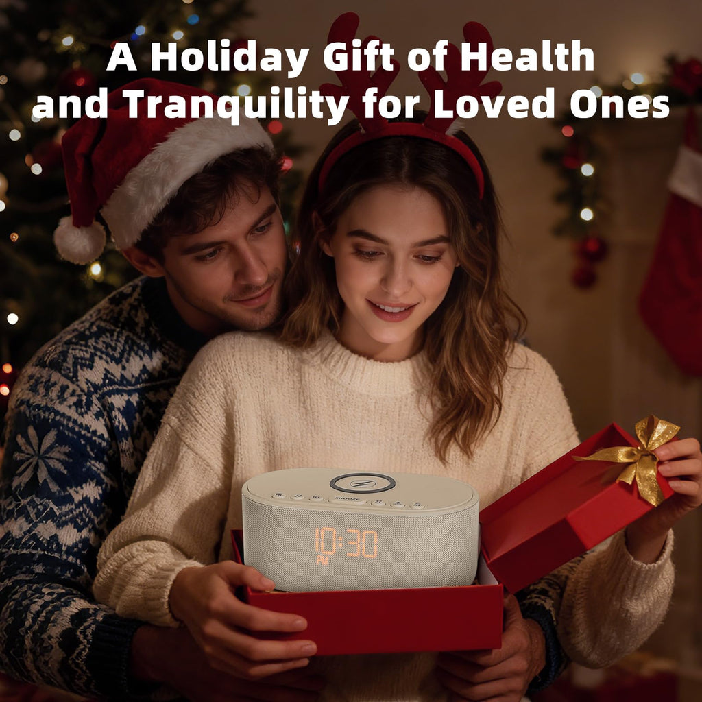 Sound Machine Alarm Clock with Bluetooth & Wireless Charging

