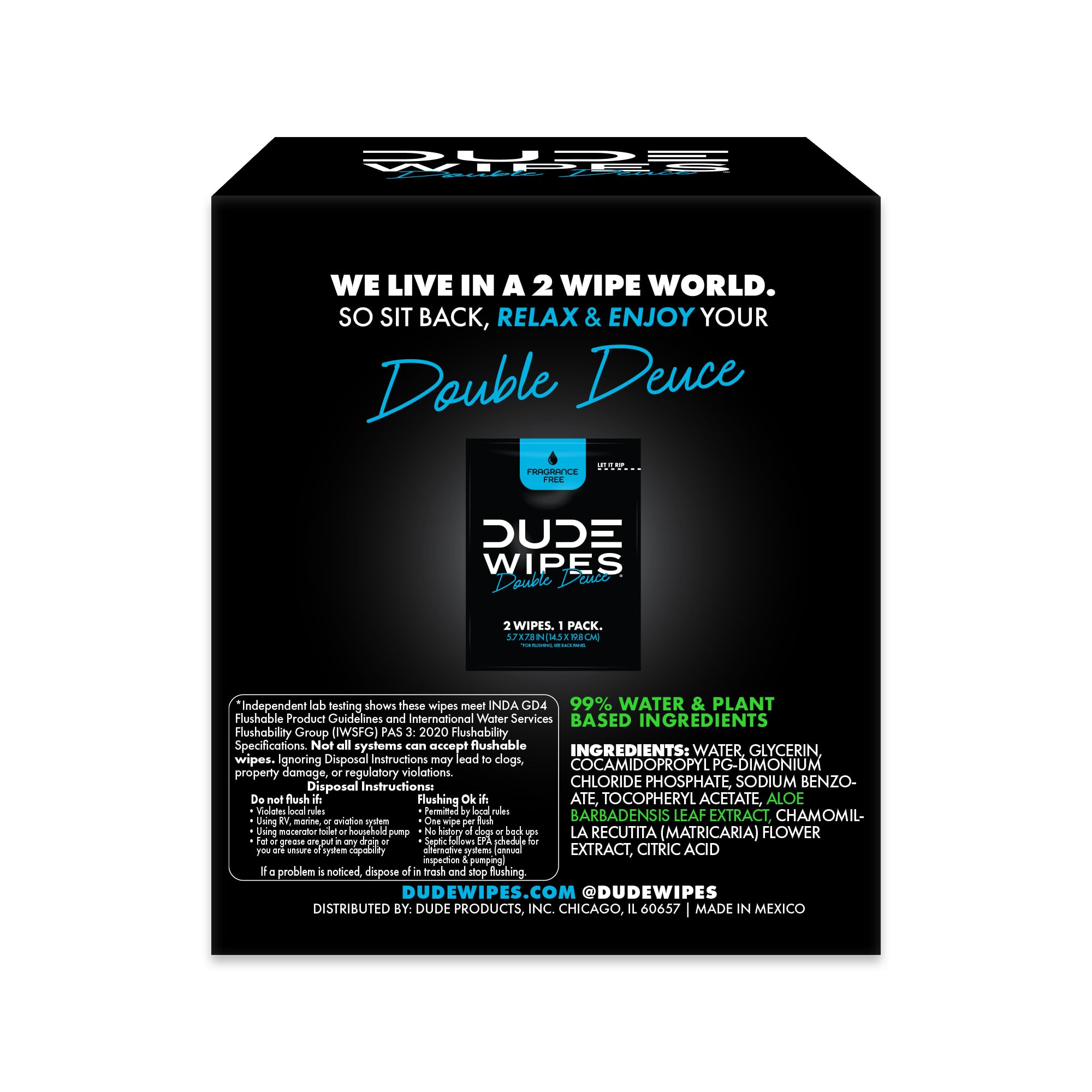 DUDE Wipes Travel Flushable Wipes for Sensitive Skin

