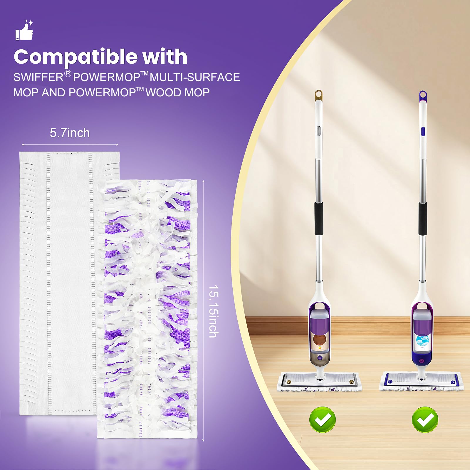 PowerMop Refill Pads for Multi-Surface and Wood Mop

