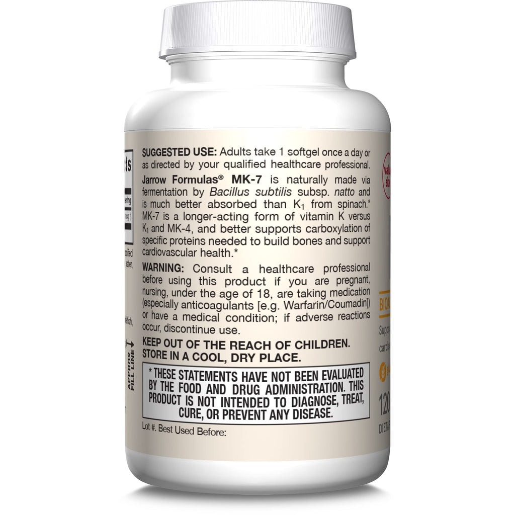 Jarrow Formulas MK-7 Vitamin K2 Softgels 90 mcg

