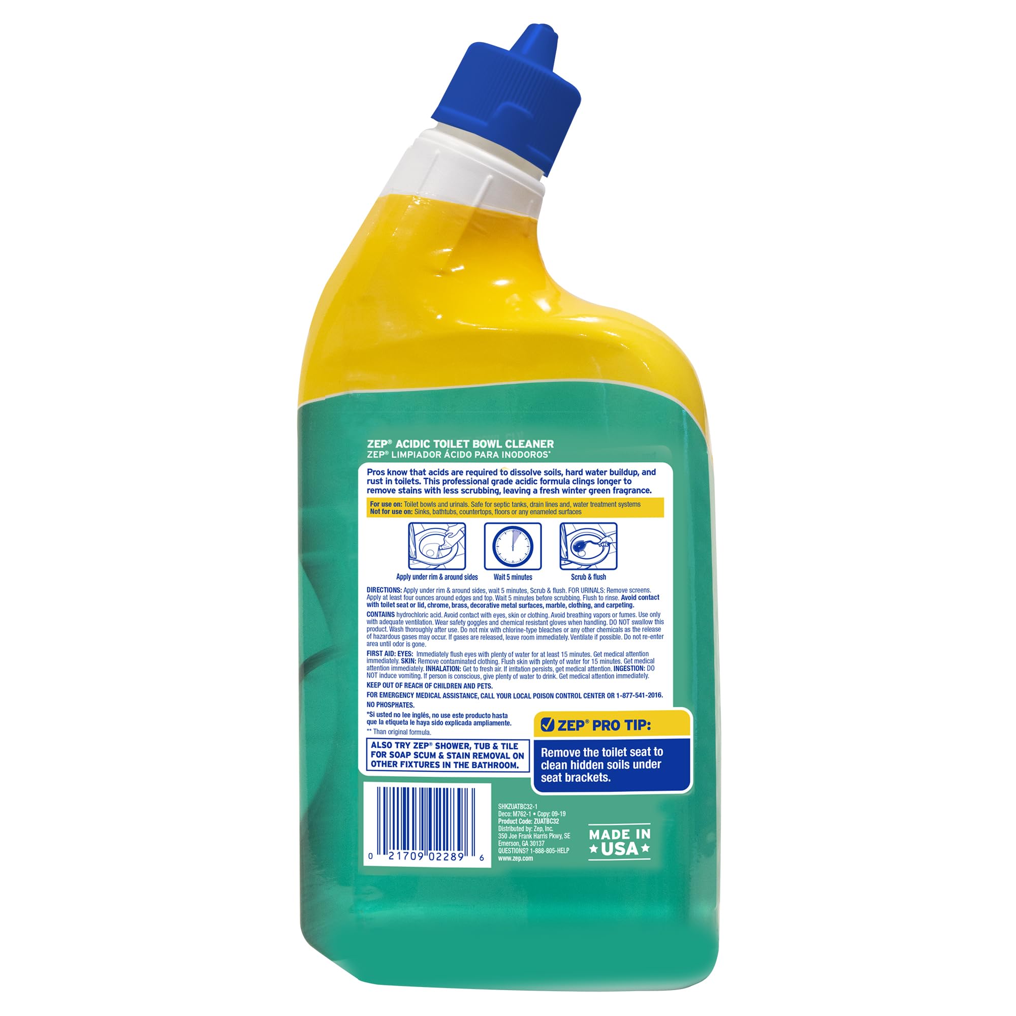 Zep Acidic Toilet Bowl Cleaner with Cling Gel

