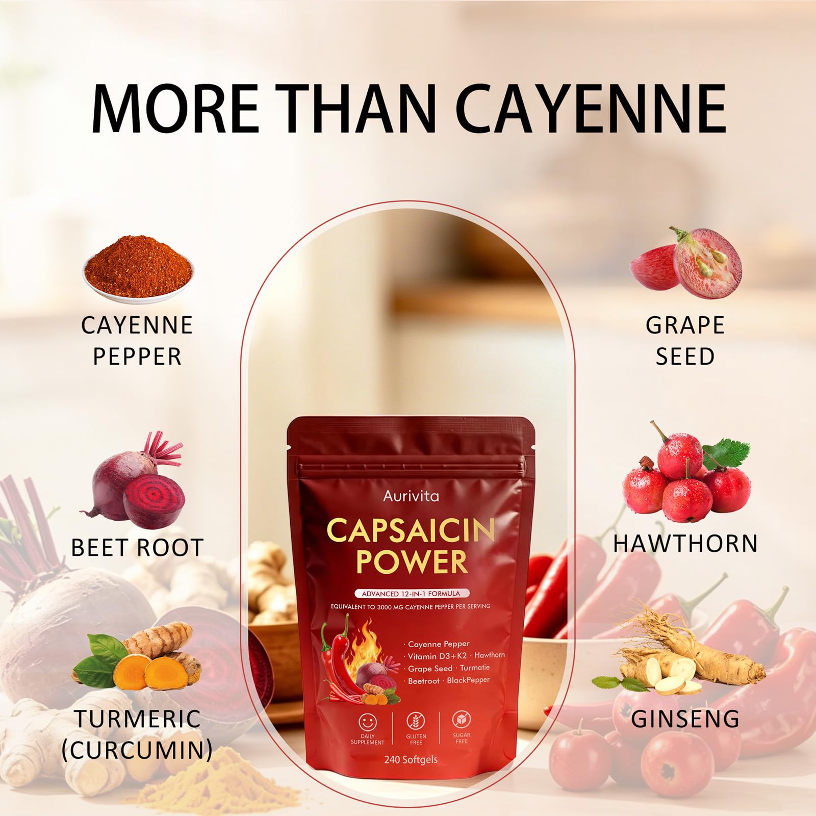 Aurivita Capsaicin Power Cayenne Pepper Supplement

