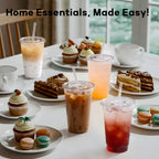 AOZITA Clear Plastic Cups with Lids and Straws - BPA-Free

