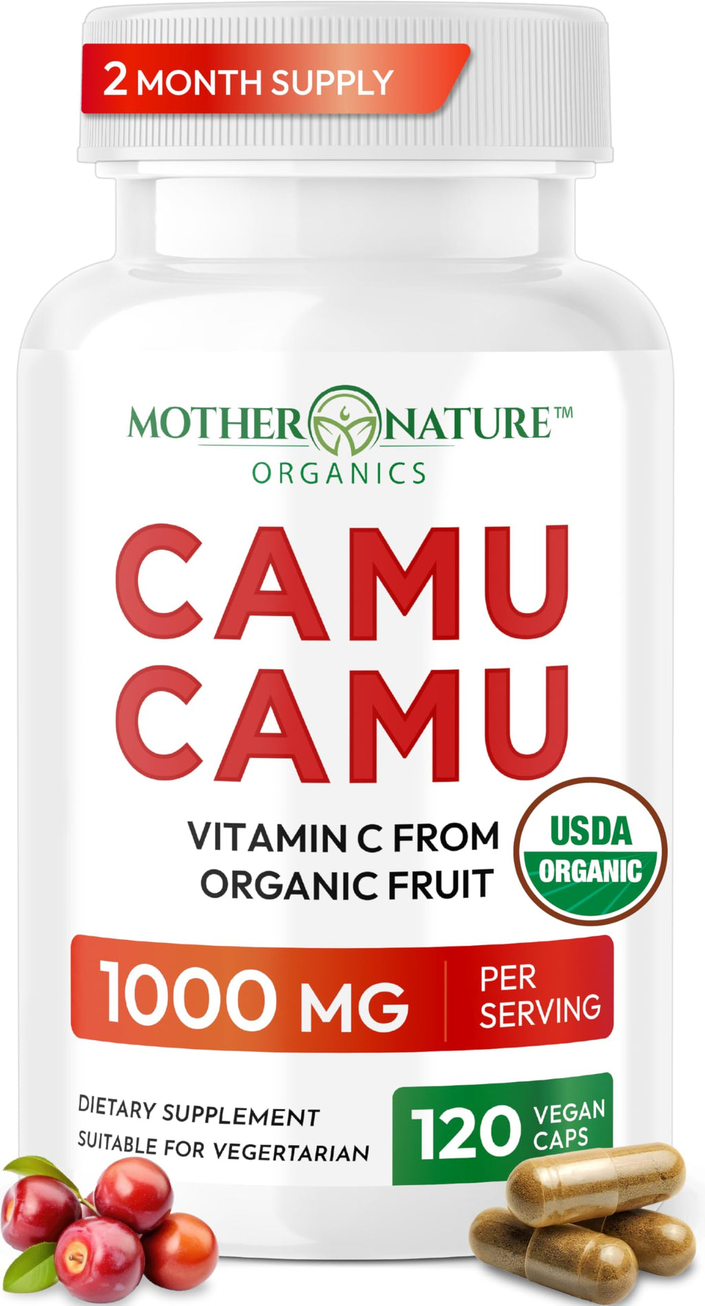 Organic Camu Camu Vitamin C Supplement - Vegan & Non-GMO

