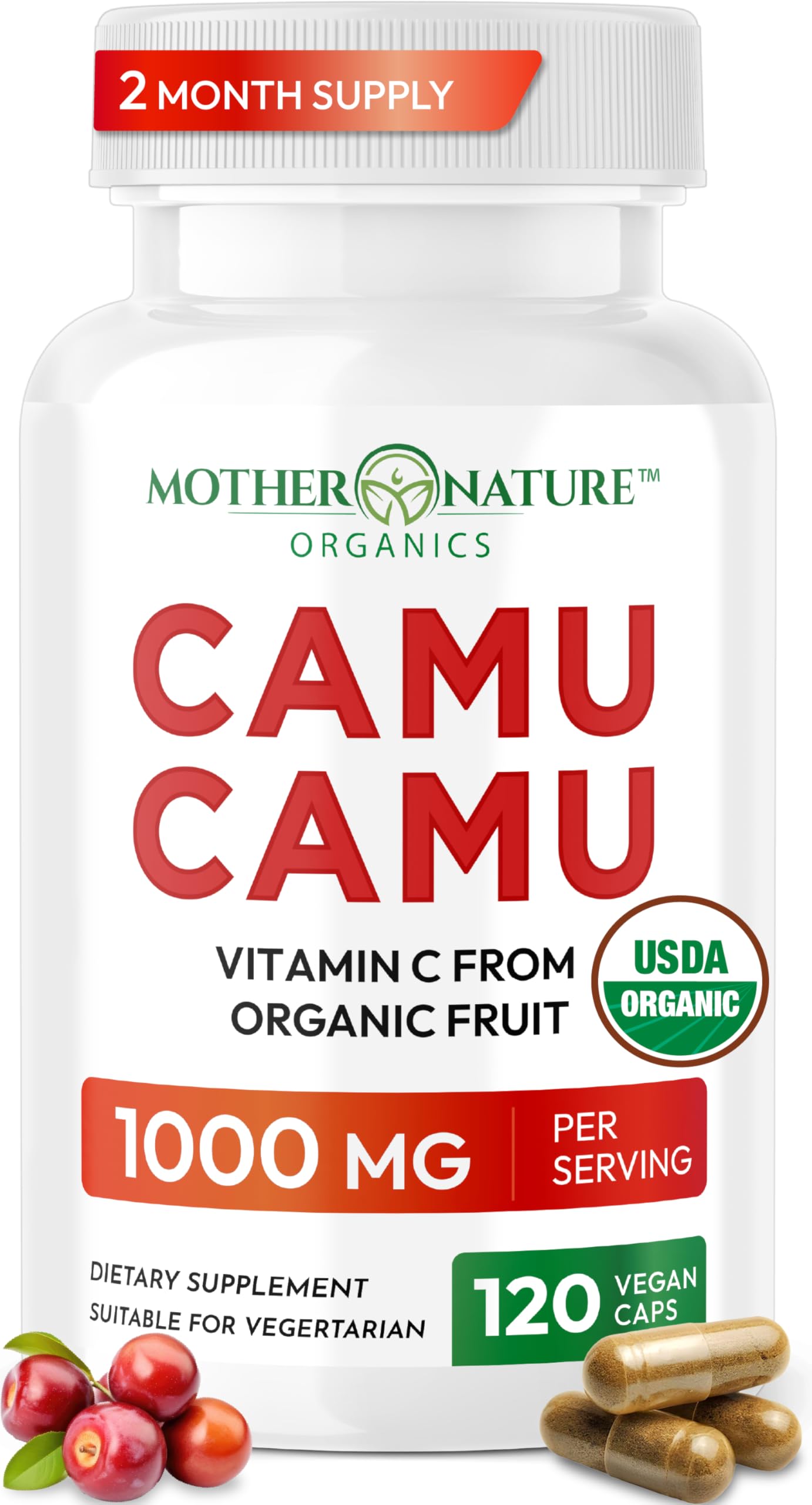 Organic Camu Camu Vitamin C Supplement - Vegan & Non-GMO

