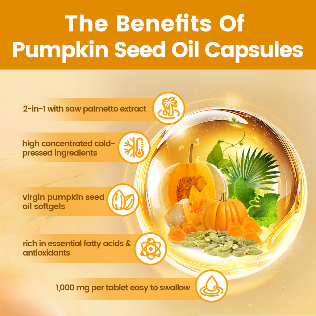 VivoNu Pumpkin Seed Oil with Saw Palmetto - Cold Pressed

