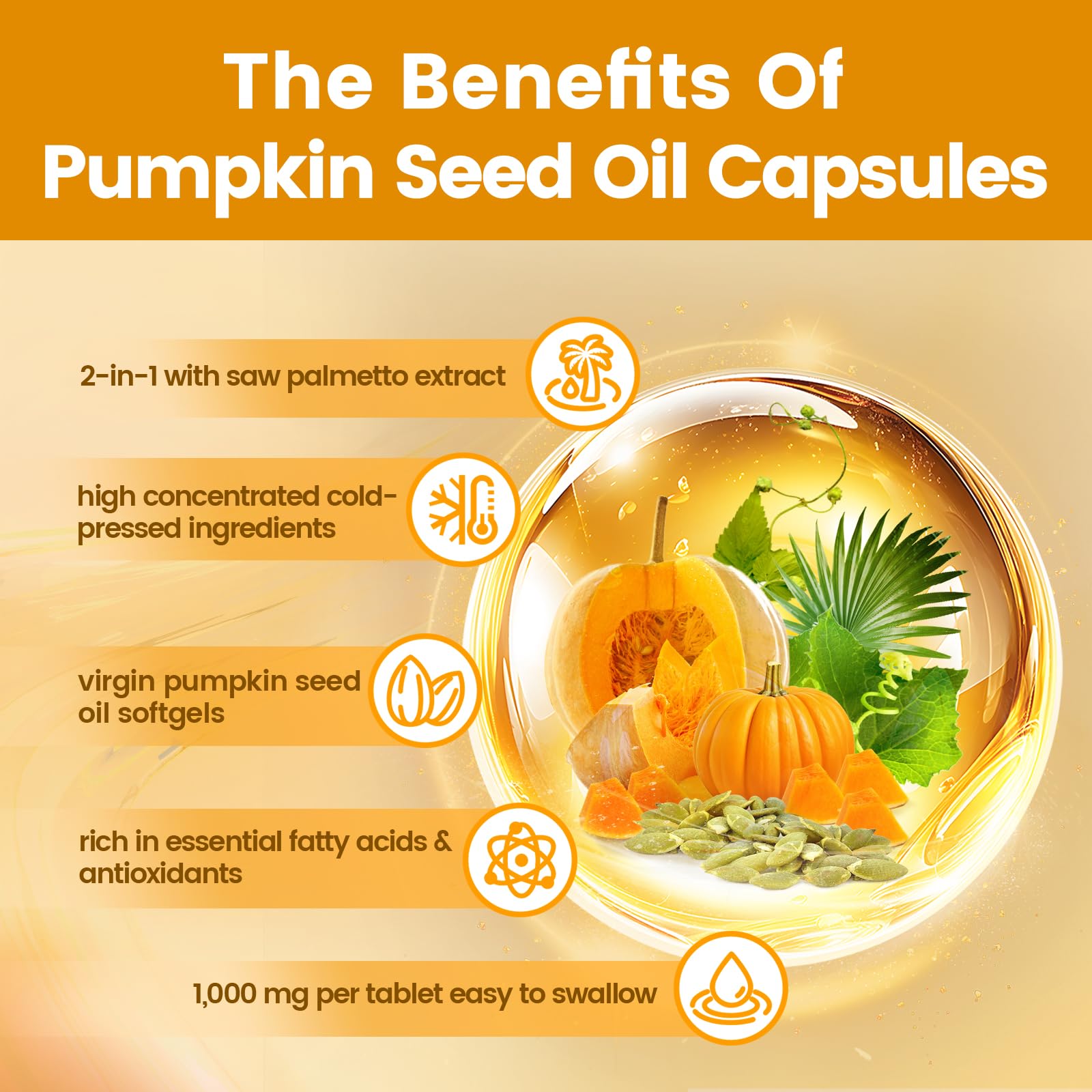 VivoNu Pumpkin Seed Oil with Saw Palmetto - Cold Pressed

