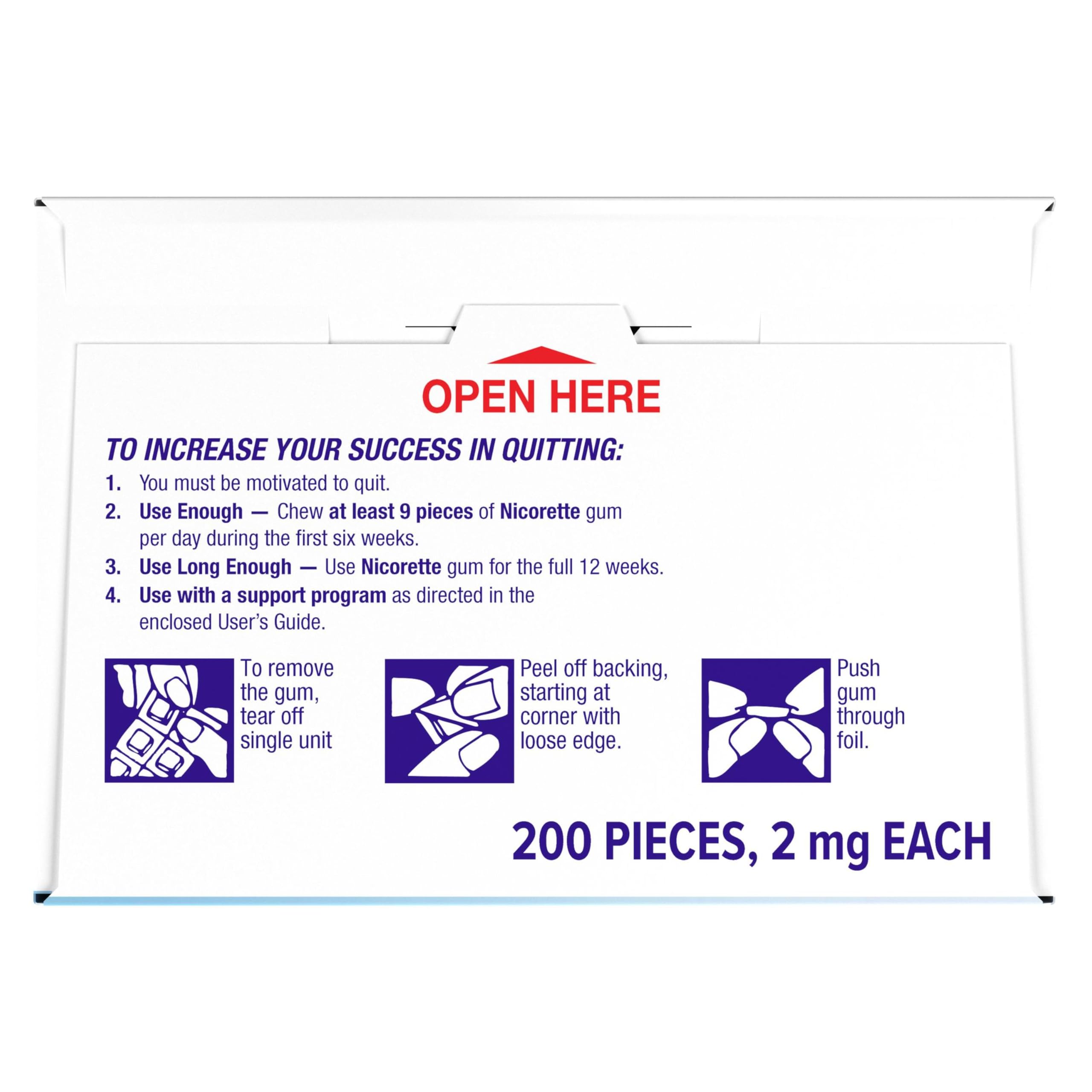 Nicorette Nicotine Gum Stop Smoking Aid 2 mg Original Flavor

