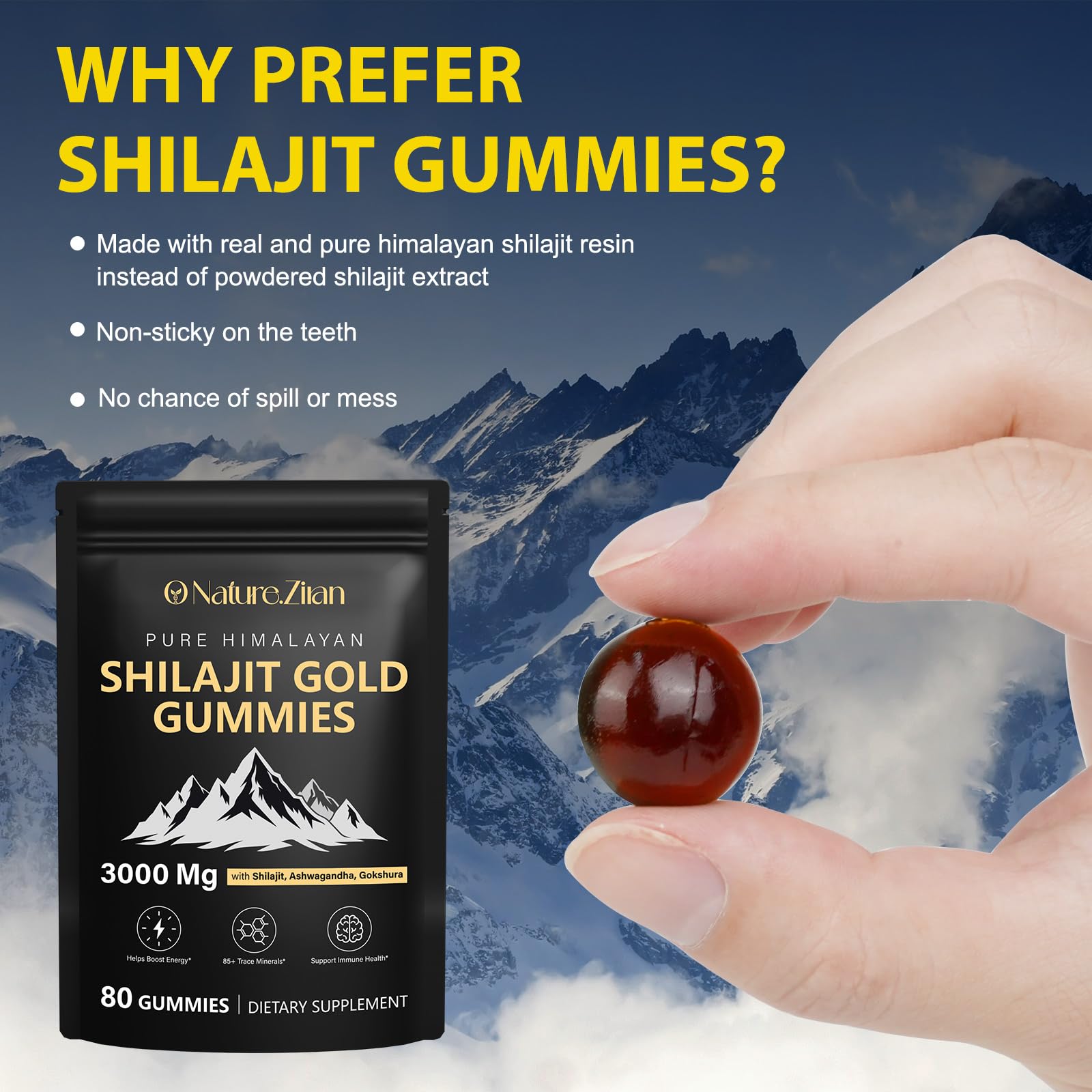 Shilajit Gummies with Ashwagandha & Gokshura - Organic Vegan

