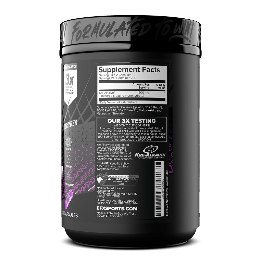 EFX Kre-Alkalyn Creatine Monohydrate Supplement

