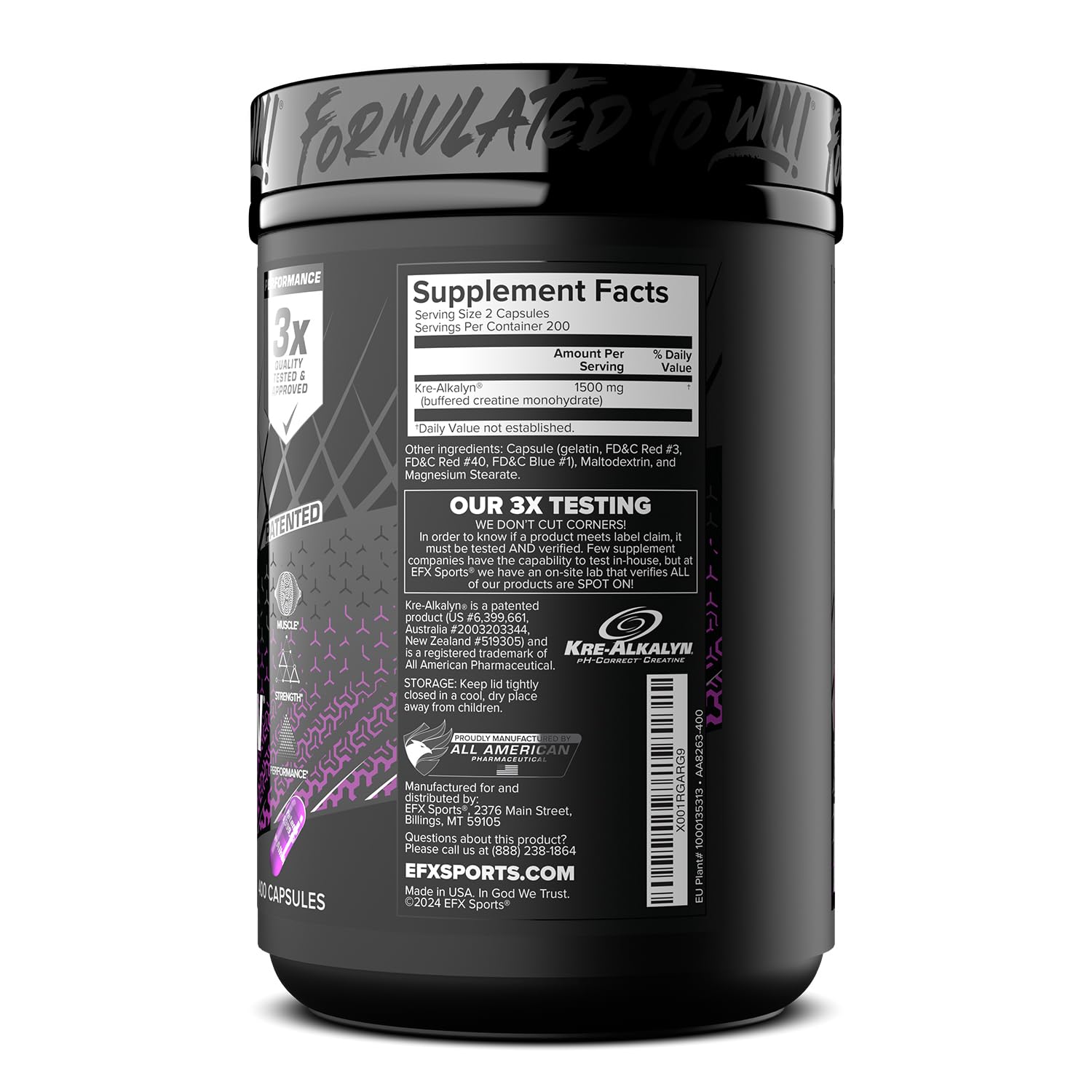 EFX Kre-Alkalyn Creatine Monohydrate Supplement

