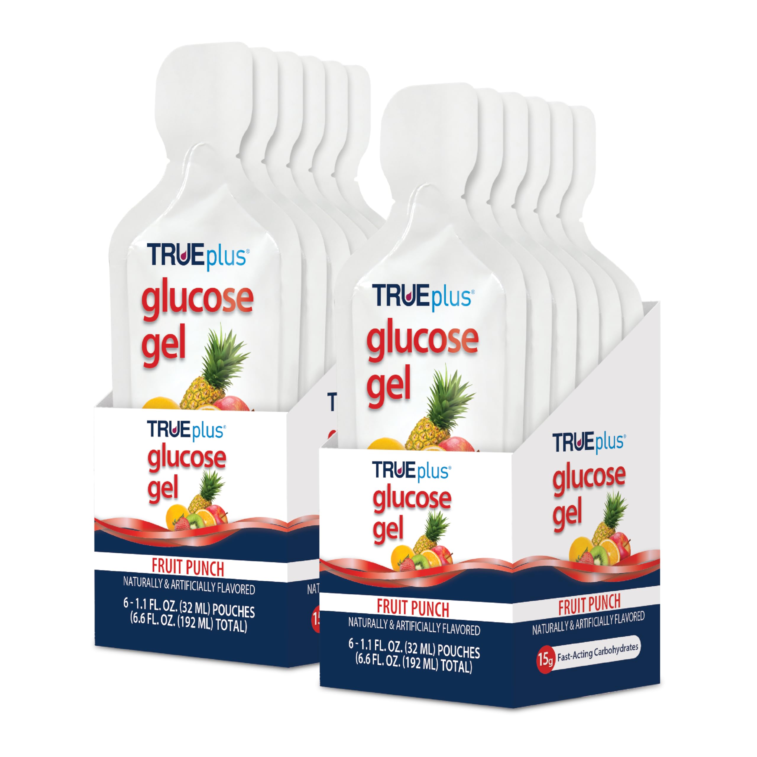 TRUEplus Glucose Gel Pouch – 15g Fast-Acting Carbs, Fat Free, Gluten Free