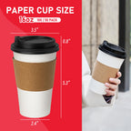 Paper Coffee Cups for Hot Beverages - Disposable To-Go Cups

