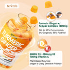 Neviss Turmeric Gummies with D3 & K2 | Bone & Immune Support

