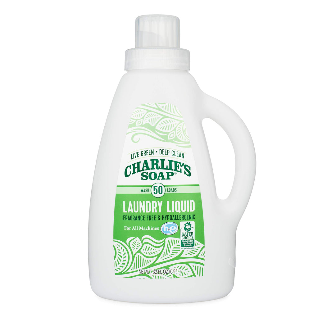Charlie's Soap Laundry Liquid - Hypoallergenic, Fragrance Free
