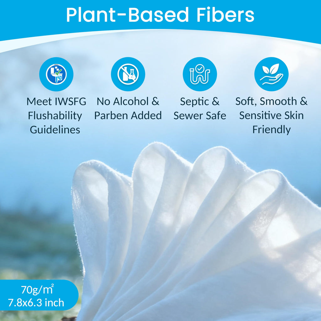 WONDERFUL Flushable Wipes Plant-Based Wet Wipes for All

