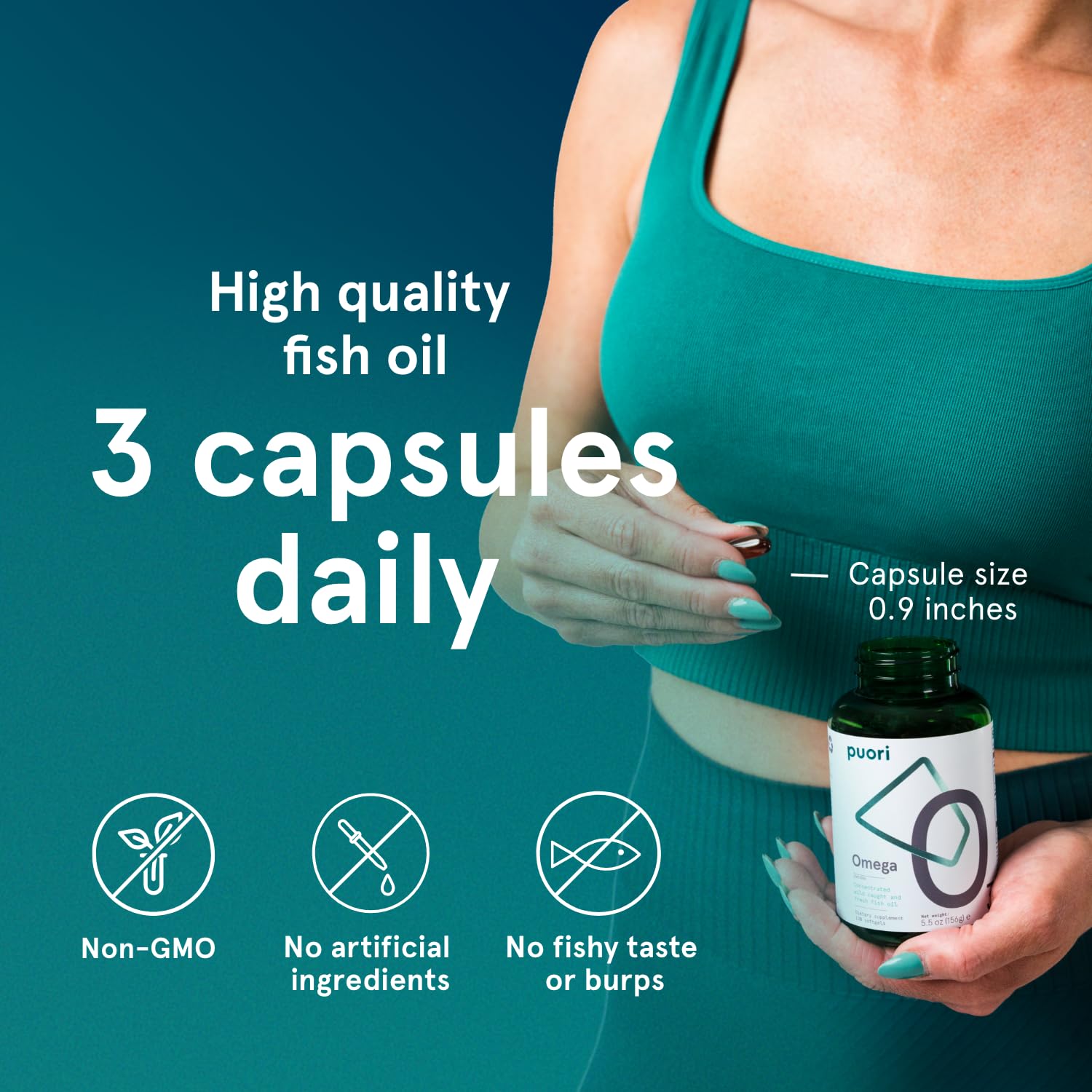 Puori Omega-3 Fish Oil | Ultra Purity Burpless

