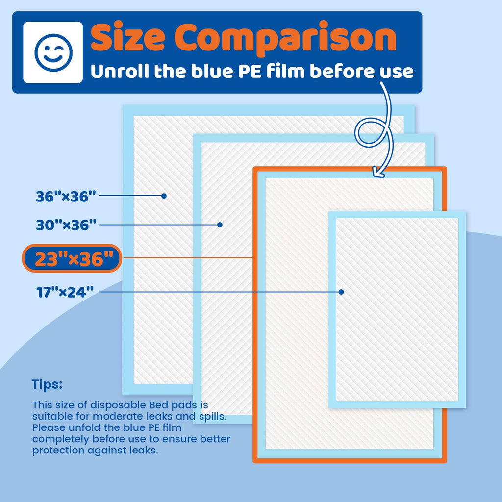 AAY Disposable Bed Pads - Six-Layer Absorbent Underpads


