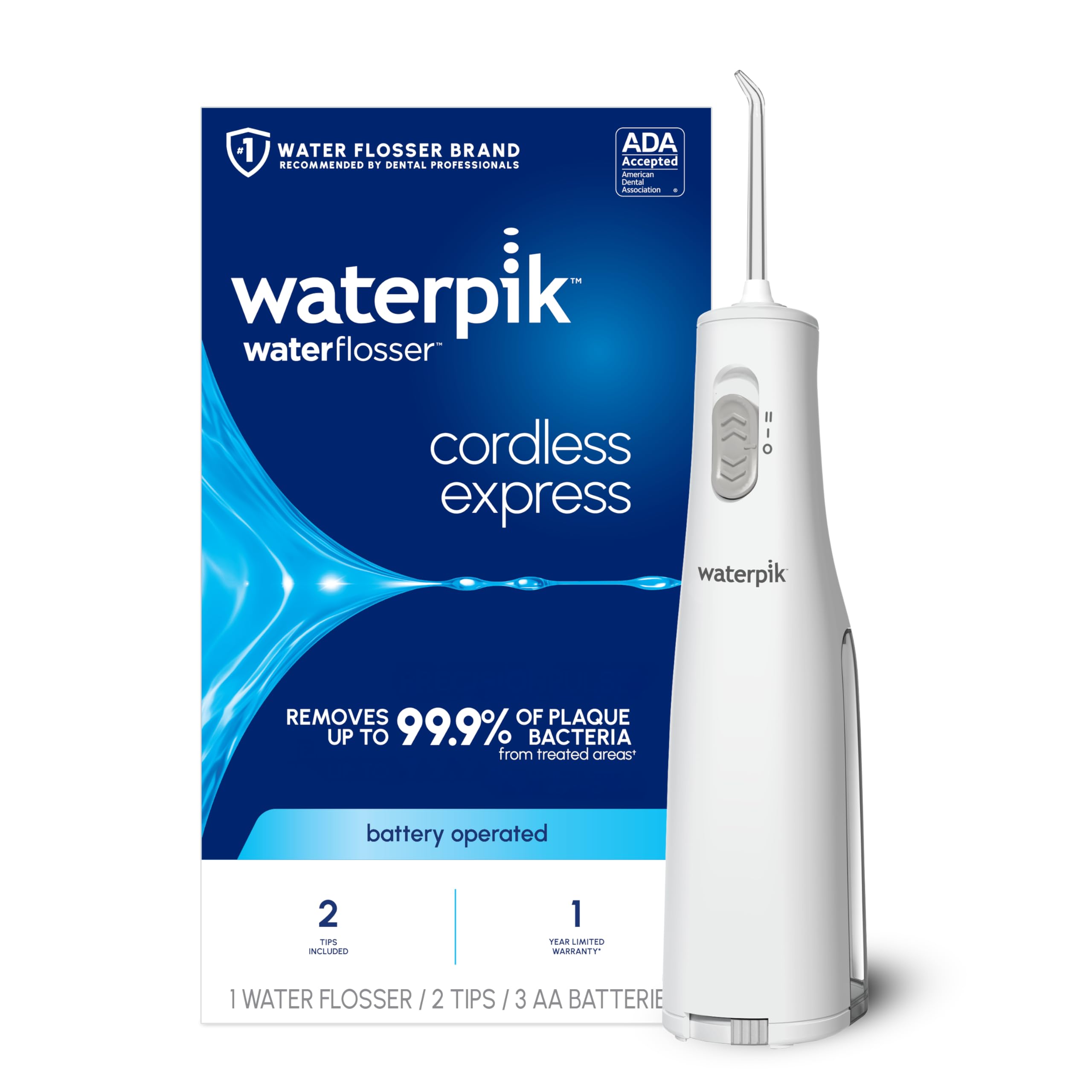 Waterpik Cordless Express Water Flosser WF-02 for Travel and Home