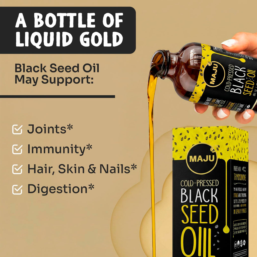 MAJU Black Seed Oil - Cold-Pressed Turkish Nigella Sativa

